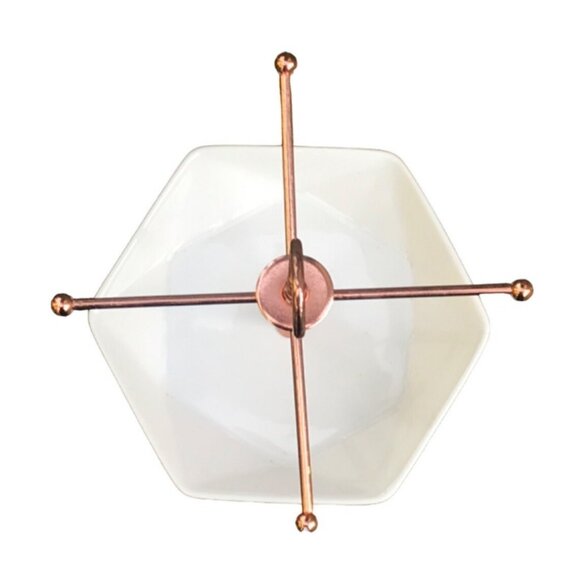 Laura Ashely Rose Gold Copper Tone Porcelain Jewelry Tree Display Dish Stand - Picture 3 of 6